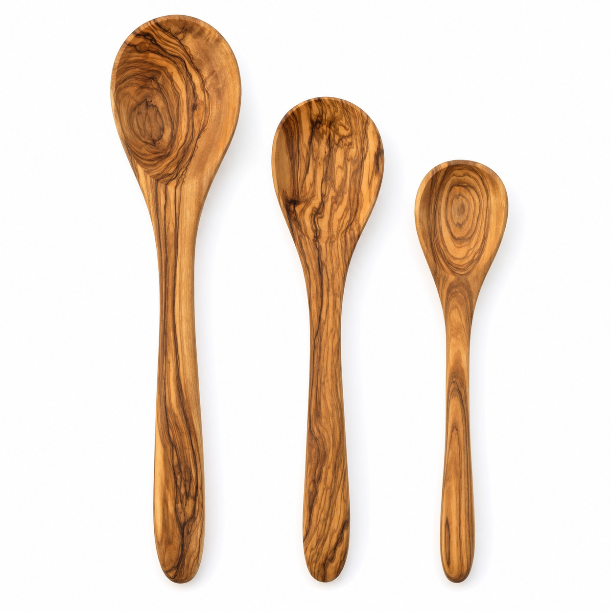 Olive Wood Spoon Set — 3 Pc